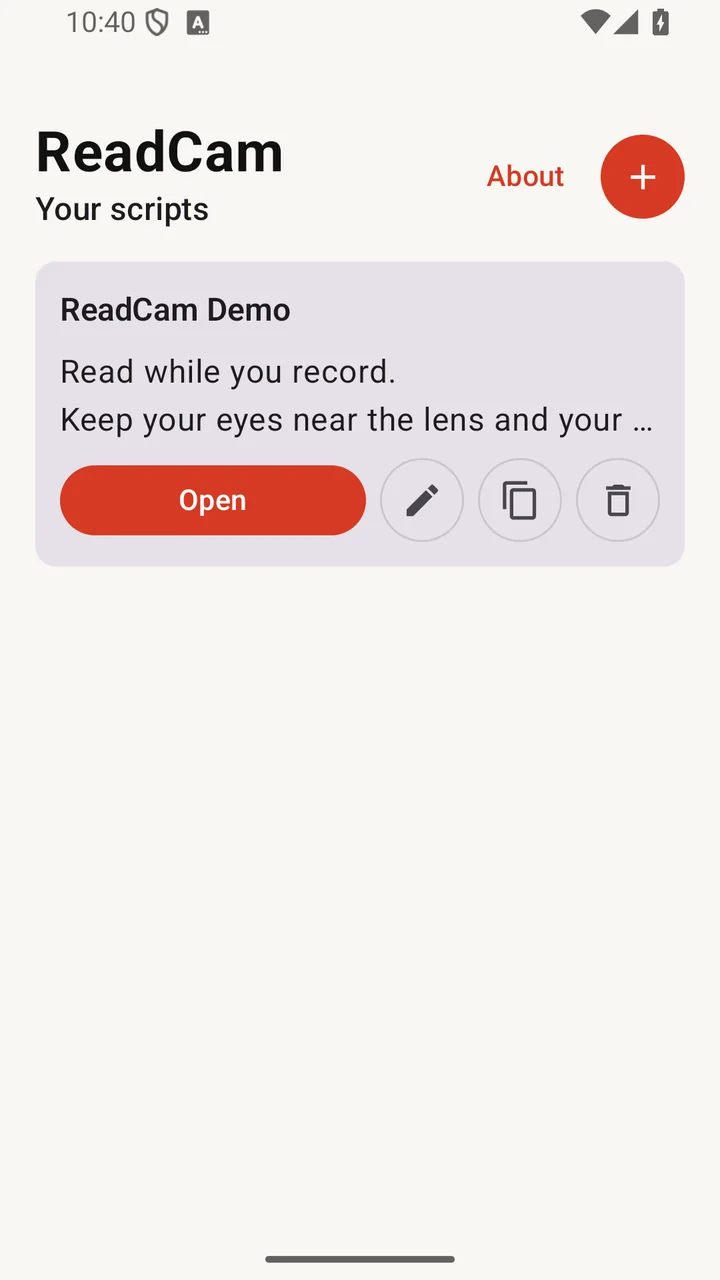 ReadCam local script library on an Android phone